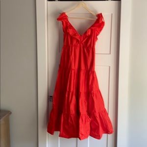 JCrew Ruffled scoopneck dress in taffeta.